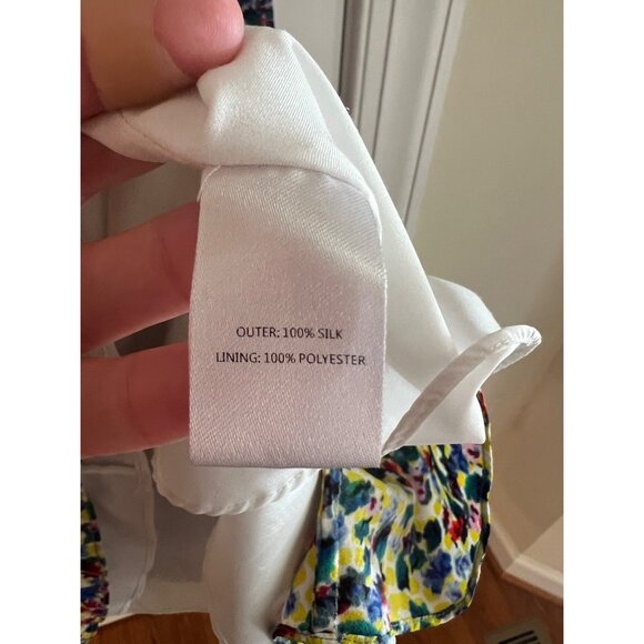 Saloni Eve Floral Print Silk Dress‎ in Rainbow Gardenia Size 6 - Picture 6 of 7